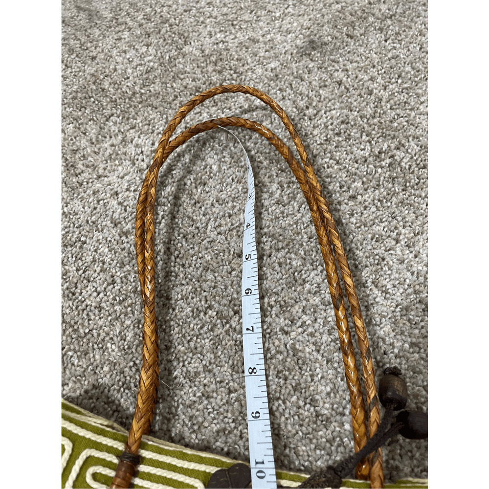 Woven Straw Women's Small Floral Earthly Bohemian Tote Eclectic Vintage Hippie - Picture 8 of 9
